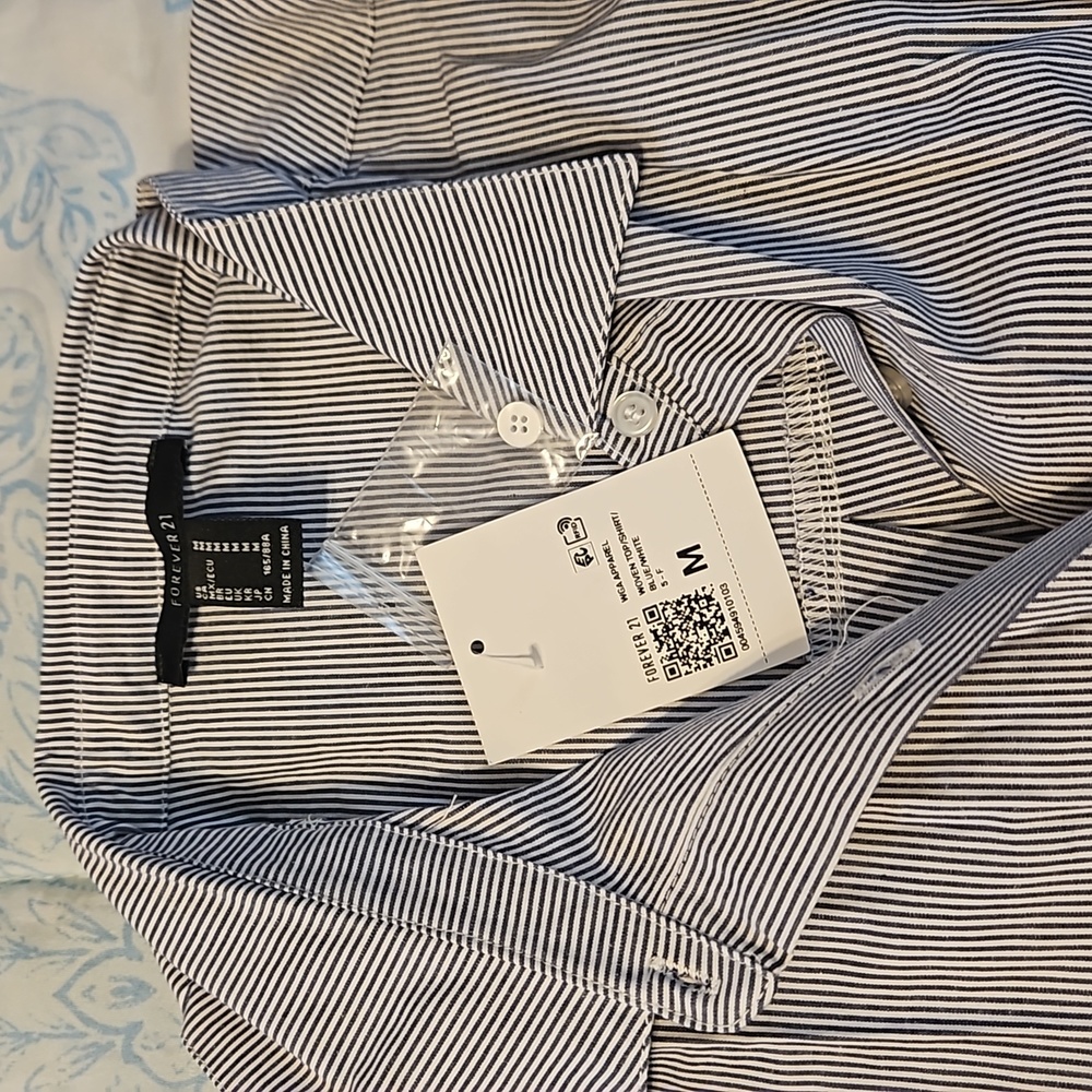 Pinstriped Button-front shirt